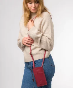 Siren' Orchid Leather Cross Body Phone Bag