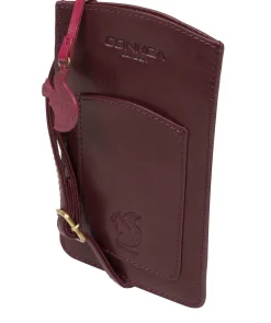 Siren' Plum Leather Cross Body Phone Bag