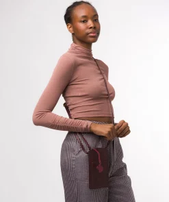 Siren' Plum Leather Cross Body Phone Bag