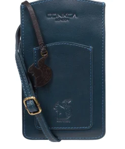 Siren' Snorkel Blue Leather Cross Body Phone Bag