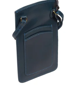 Siren' Snorkel Blue Leather Cross Body Phone Bag