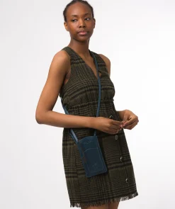 Siren' Snorkel Blue Leather Cross Body Phone Bag