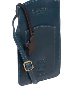 Siren' Snorkel Blue Leather Cross Body Phone Bag