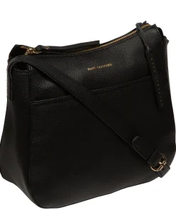 Sloane' Black Leather Cross Body Bag
