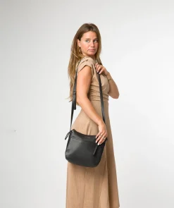 Sloane' Black Leather Cross Body Bag