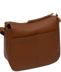 Sloane' Tan Leather Cross Body Bag