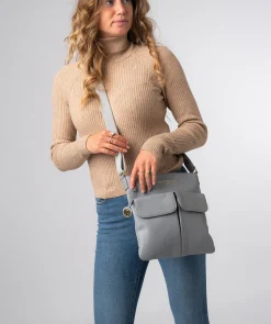 Soames' Grey Leather Cross Body Bag