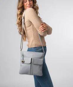 Soames' Grey Leather Cross Body Bag