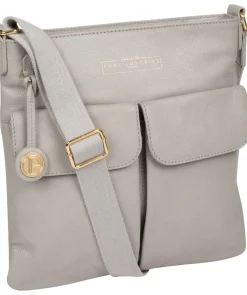 Soames' Grey Leather Cross Body Bag
