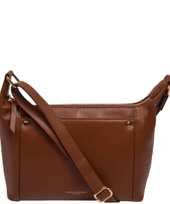 Sofia' Caramel Leather Cross Body Bag