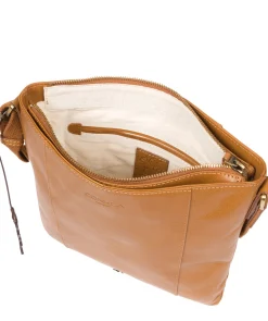 Sol' Dark Tan Leather Cross Body Bag