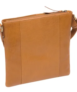 Sol' Dark Tan Leather Cross Body Bag