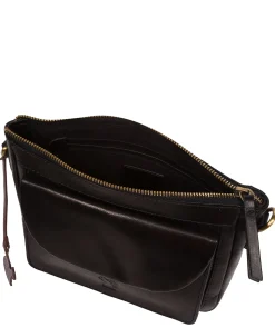 Sonnet' Black Leather Cross Body Bag