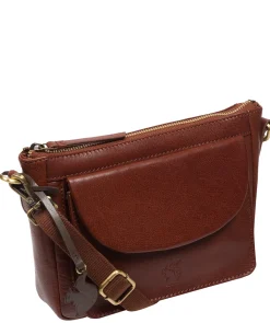 Sonnet' Conker Brown Leather Cross Body Bag