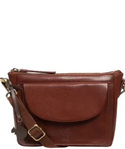 Sonnet' Conker Brown Leather Cross Body Bag