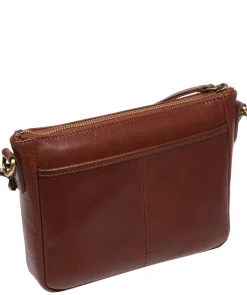 Sonnet' Conker Brown Leather Cross Body Bag