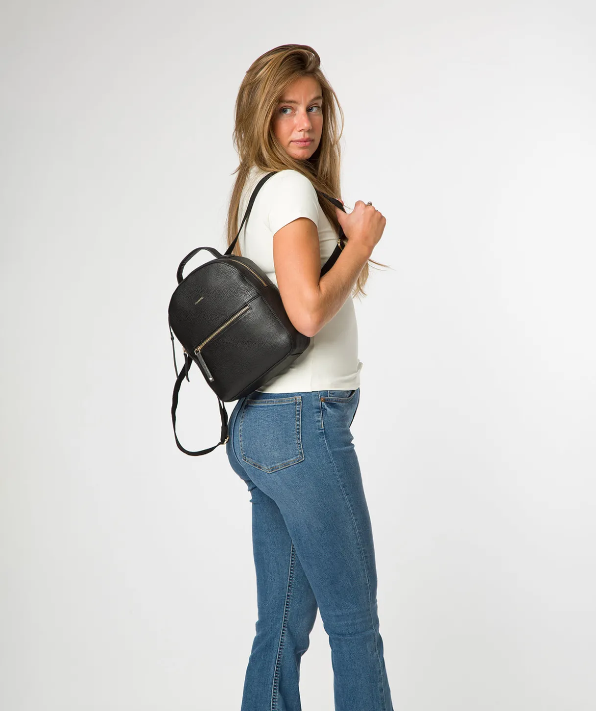 Sophia' Black Leather Backpack