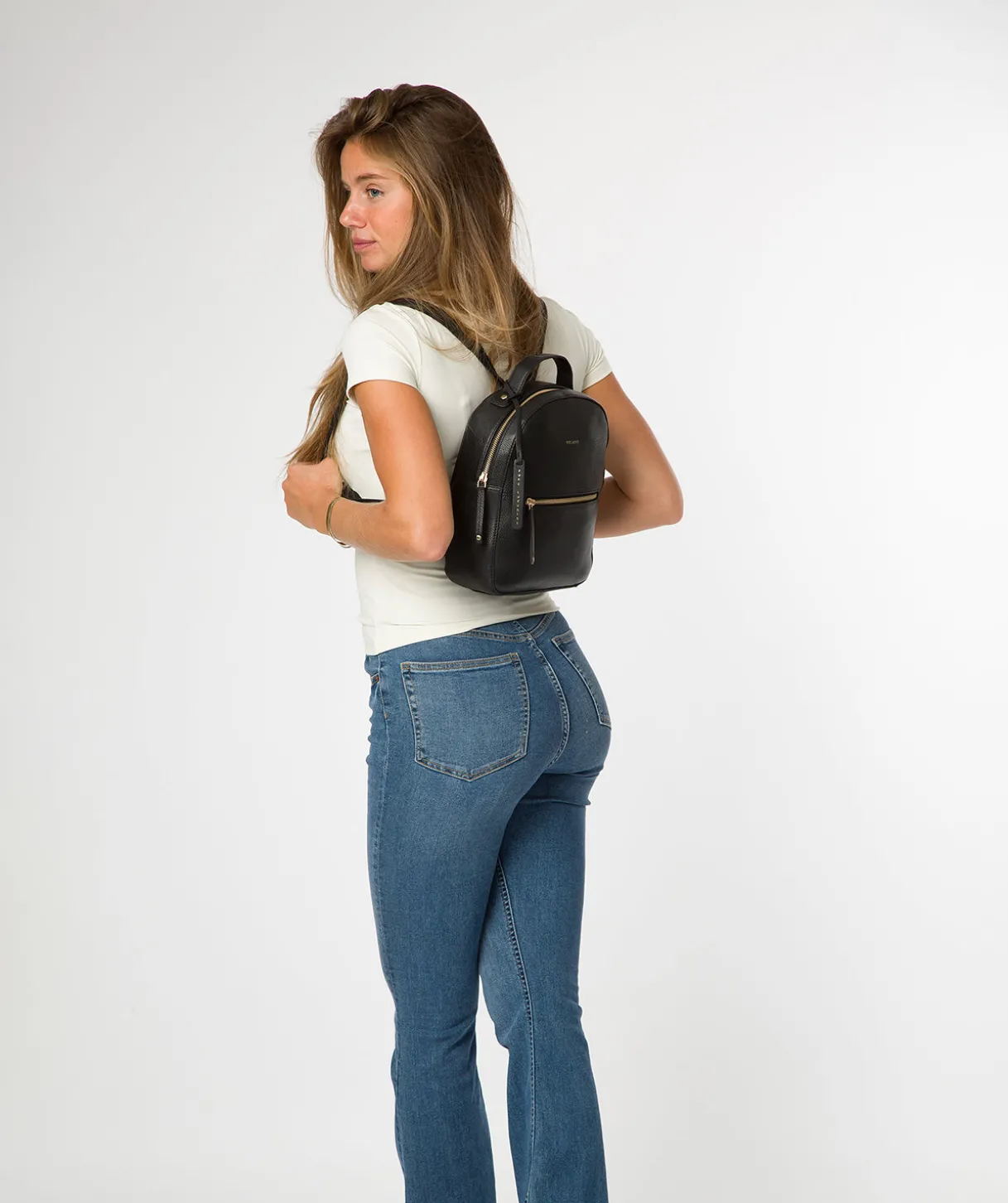 Sophia' Black Leather Backpack