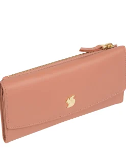 Sugar' Misty Rose Leather Tri-Fold Purse