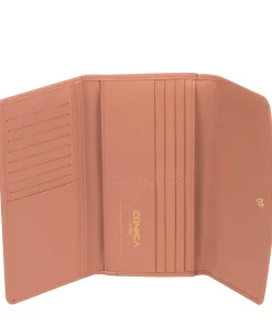 Sugar' Misty Rose Leather Tri-Fold Purse