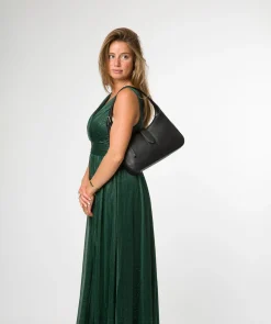 Suki' Black Leather Evening Bag