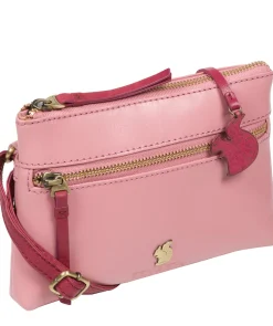 Sweetie' Blush & Orchid Leather Cross Body Bag