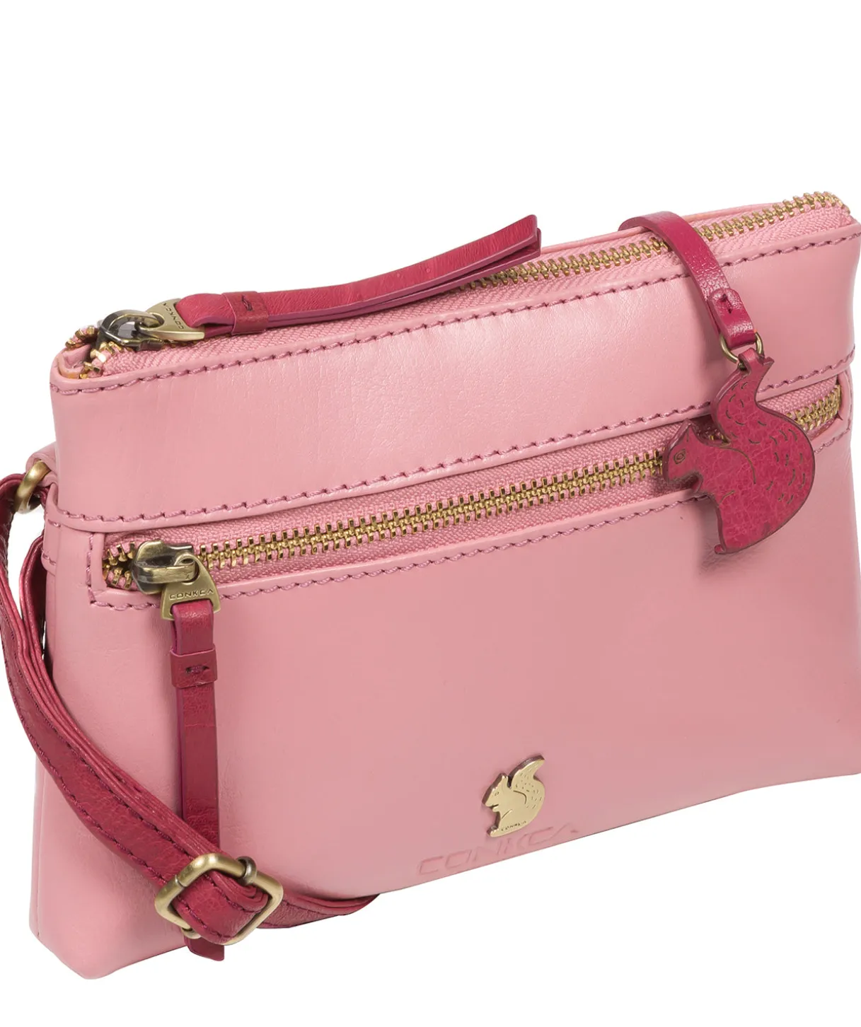 Sweetie' Blush & Orchid Leather Cross Body Bag