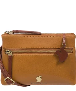 Sweetie' Dark Tan & Conker Brown Leather Cross Body Bag