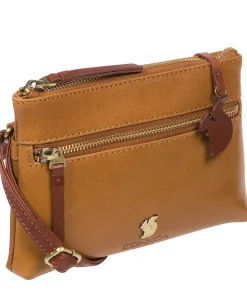 Sweetie' Dark Tan & Conker Brown Leather Cross Body Bag