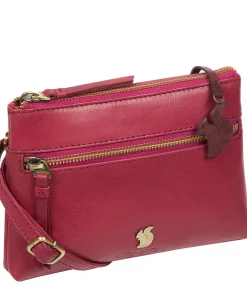 Sweetie' Orchid Leather Cross Body Bag