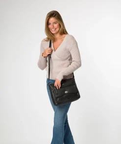 Sylvie' Black Leather Shoulder Bag
