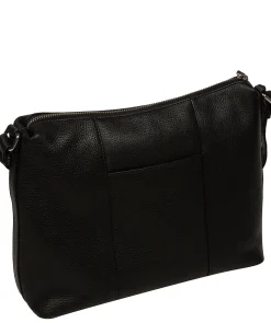 Sylvie' Black Leather Shoulder Bag