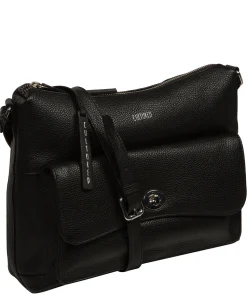Sylvie' Black Leather Shoulder Bag