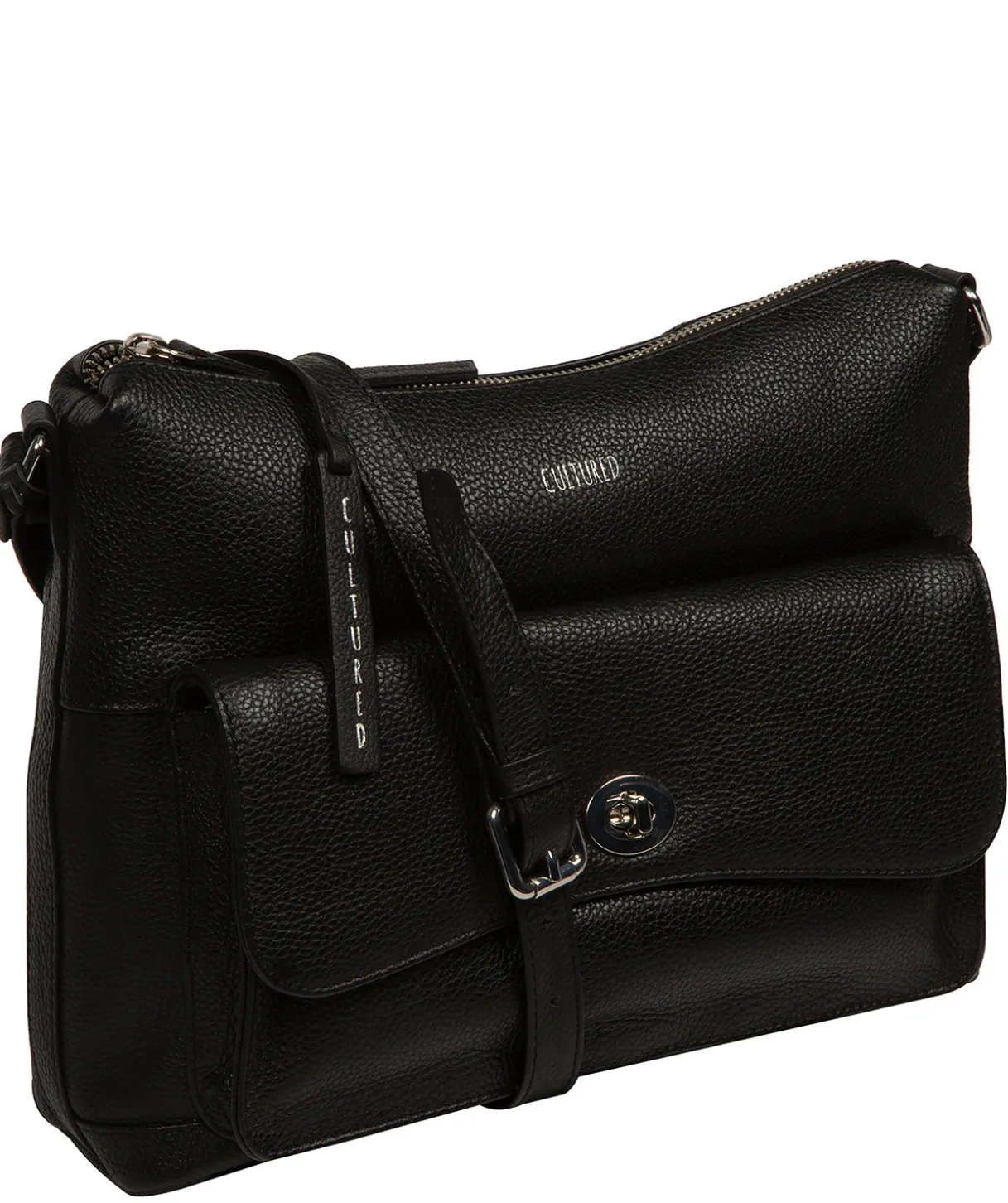 Sylvie' Black Leather Shoulder Bag