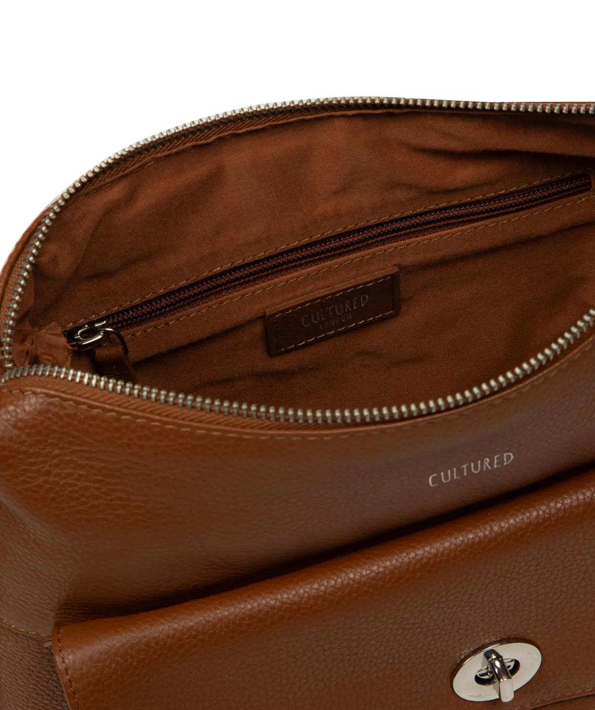 Sylvie' Rich Tan Leather Shoulder Bag