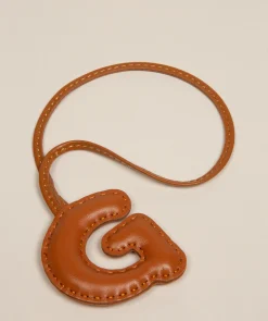 Tan Leather Letter Charm