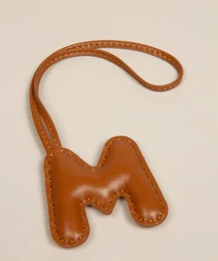 Tan Leather Letter Charm
