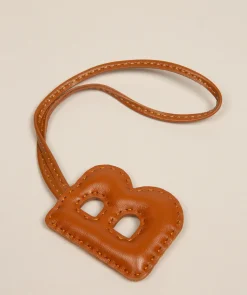 Tan Leather Letter Charm