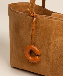 Tan Leather Letter Charm