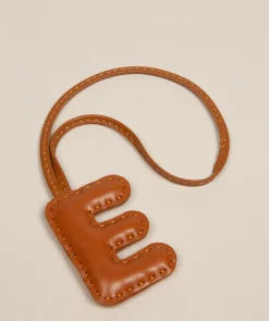 Tan Leather Letter Charm