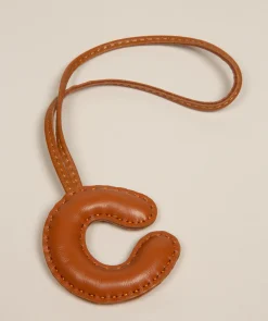 Tan Leather Letter Charm