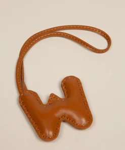 Tan Leather Letter Charm
