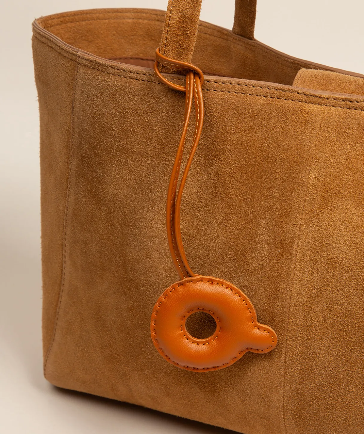 Tan Leather Letter Charm