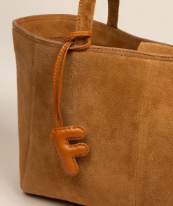 Tan Leather Letter Charm