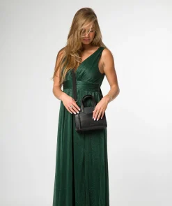 Tatiana' Black Leather Cross Body Mini Grab Bag