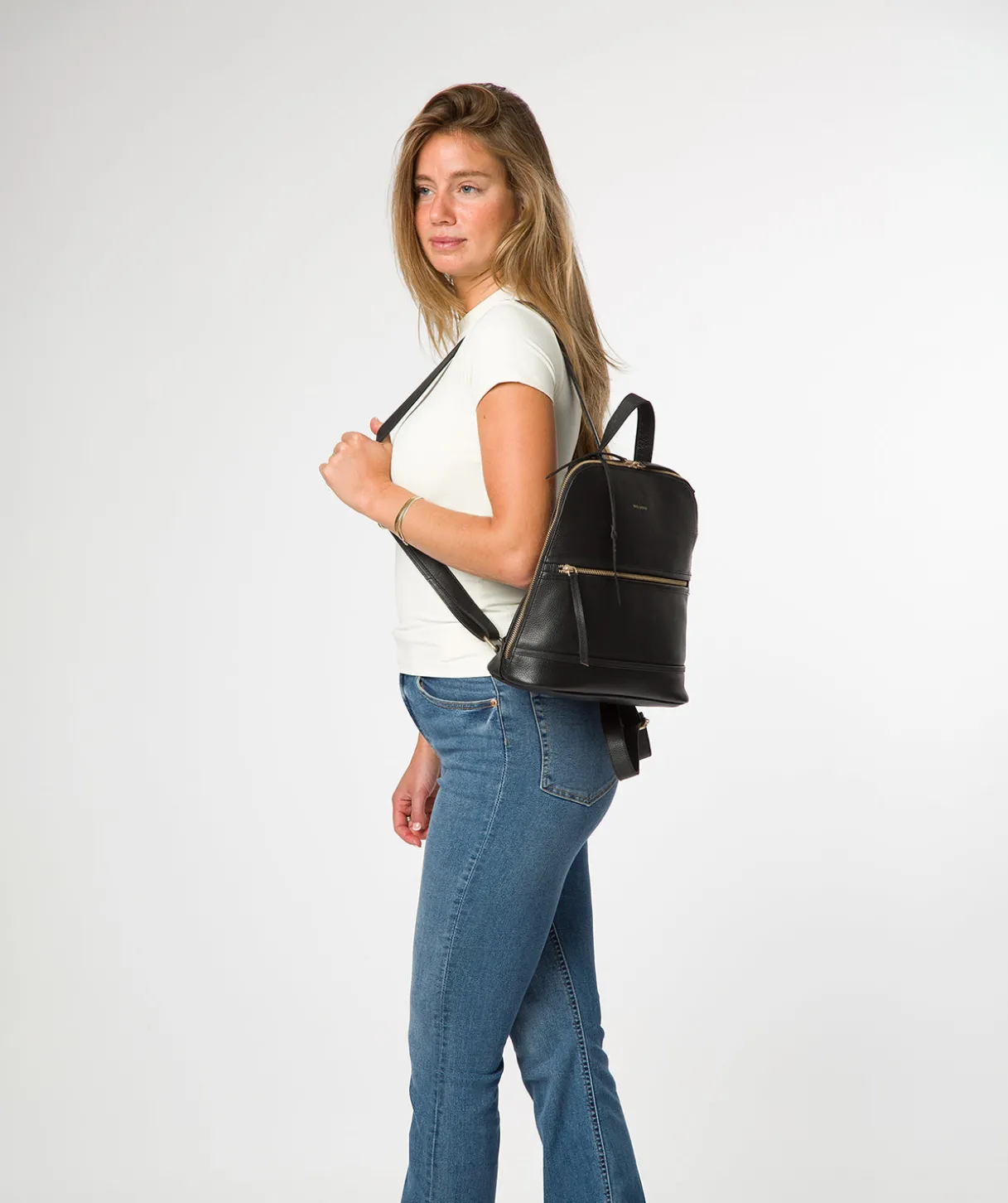 Theodora' Black Leather Backpack
