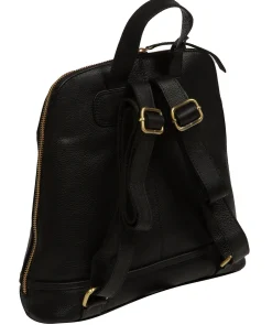 Theodora' Black Leather Backpack