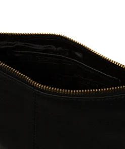 Thorne' Black Leather Cross Body Bag
