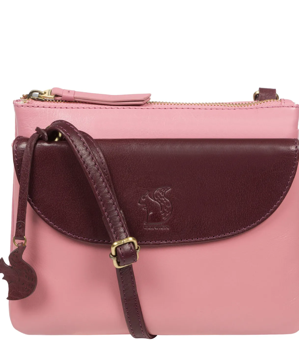 Tillie' Blush & Plum Leather Cross Body Bag