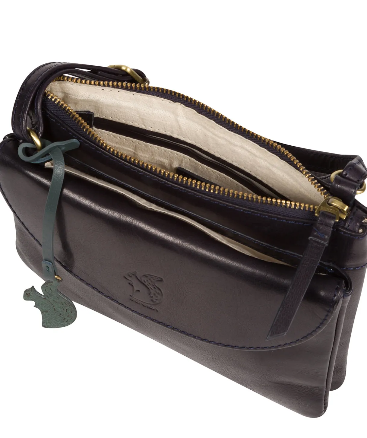 Tillie' Navy Leather Cross Body Bag